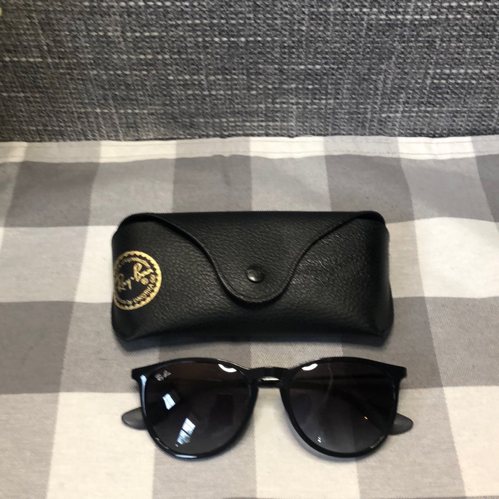 COPY - Ray-Ban “Erika” polarized sunglasses in black w/ case.